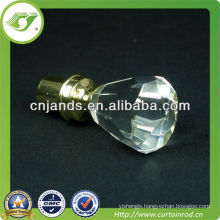 Good Quality Hot sell crystal curtain finial/colored glass curtain rod finials